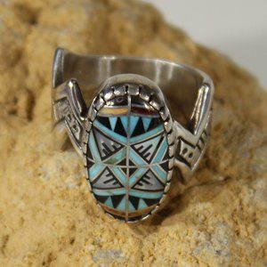 Roderick Tenorio RMT Carolyn Pollack Relios Inlaid Ring Sterling Silver Size 7